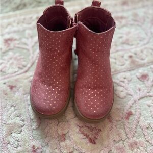 Pink & Gold Polka Dot Boots - Toddler GAP